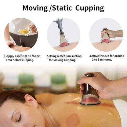 סט כוסות רוח מקצועי עם משאבת וואקום