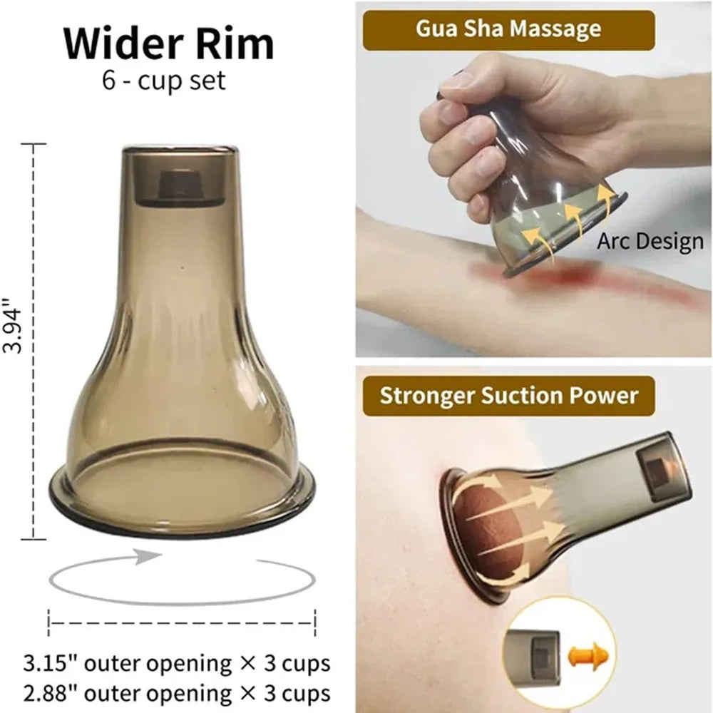 סט כוסות רוח מקצועי עם משאבת וואקום